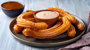 Atta Dahi Churros with Mishri Dip