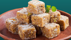 Atta Coconut Jaggery Squares