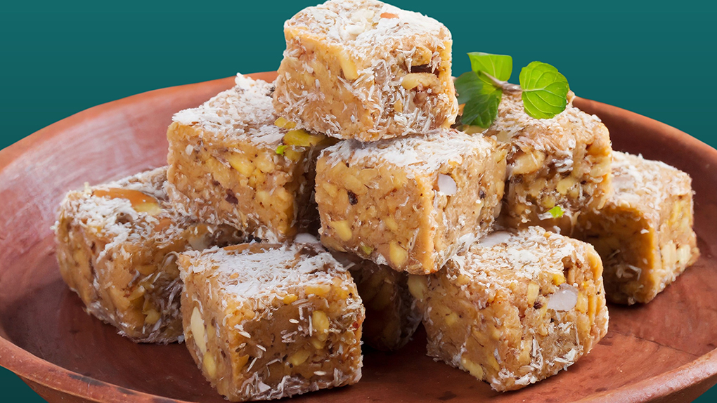 Atta Coconut Jaggery Squares